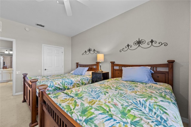 1357 Venezia Ct Unit 402, Davenport, FL 33896 - bedroom with a ceiling fan, light colored carpet, visible vents, and baseboards