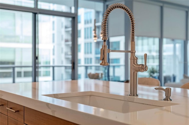 room details with light countertops and a sink