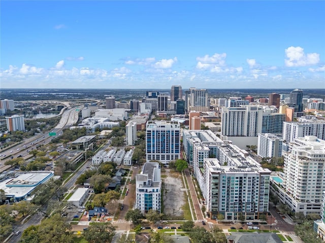 aerial view featuring a view of city