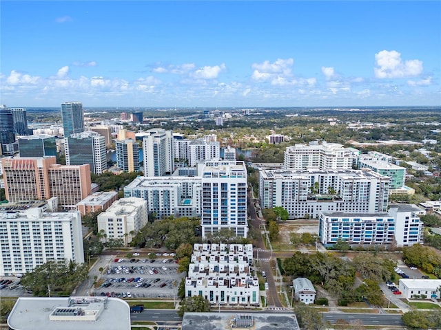 aerial view with a city view