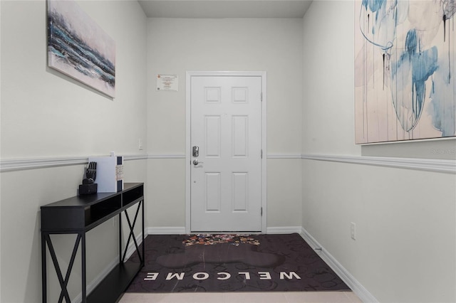 foyer with baseboards