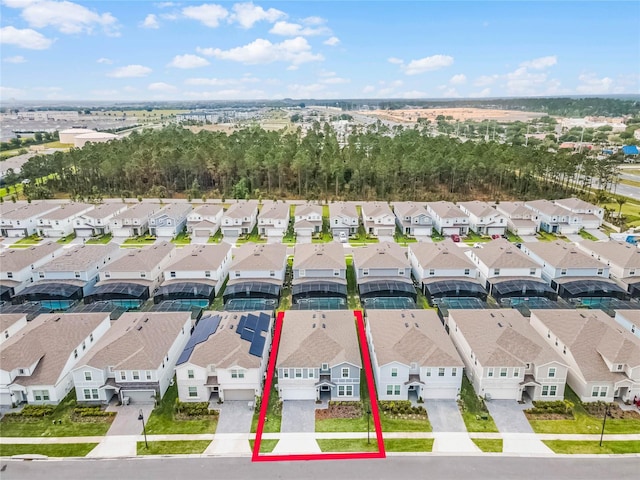 bird's eye view with a residential view