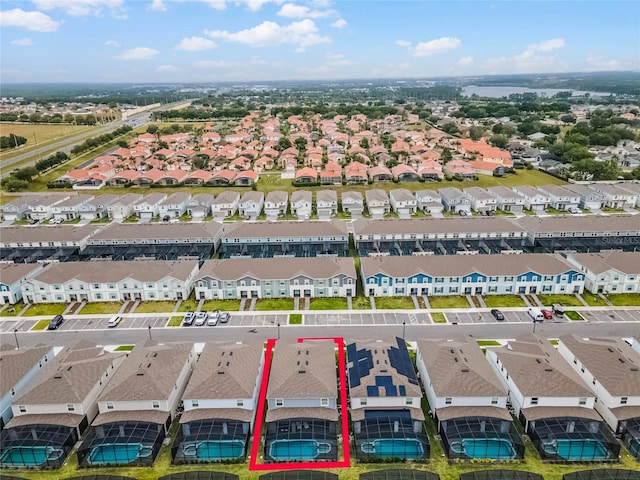 aerial view with a residential view