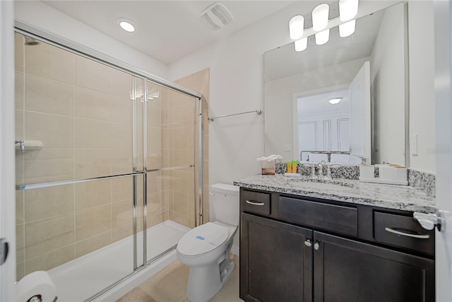 4149 Lana Ave, Davenport, FL 33897 - full bathroom featuring toilet, vanity, and a shower stall