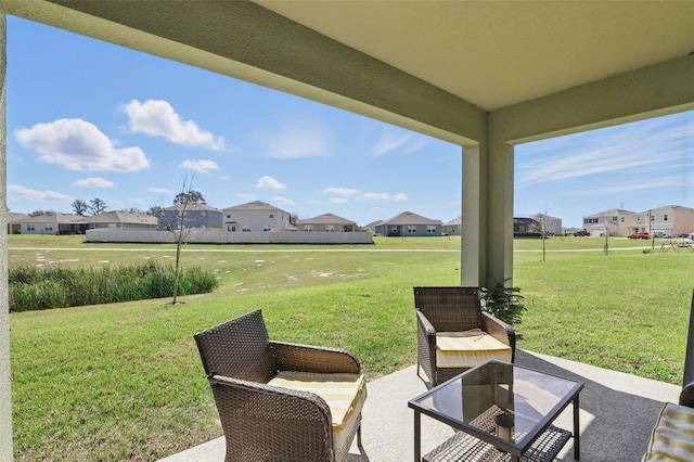 view of patio / terrace with a residential view