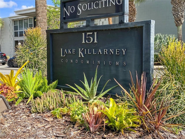 view of community sign