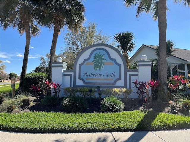 view of community sign