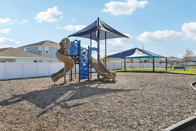 community playground with fence