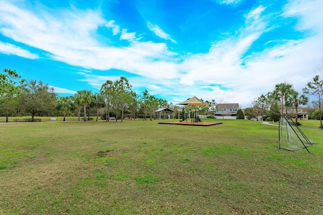 view of yard featuring playground community