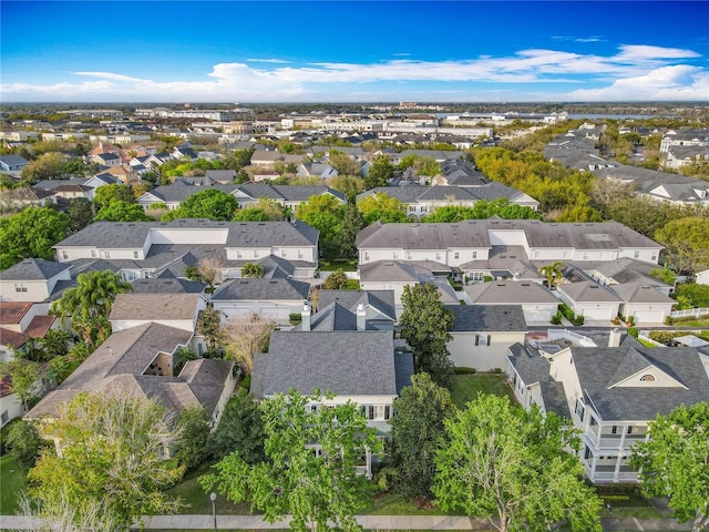 bird's eye view with a residential view