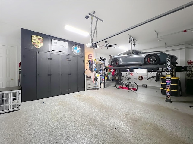 garage featuring a garage door opener