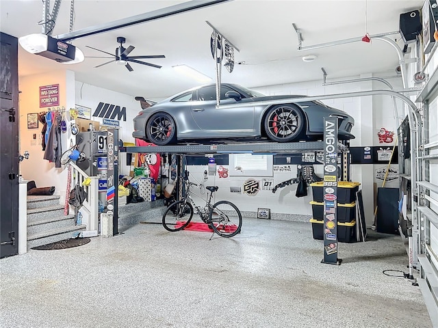 garage featuring a garage door opener