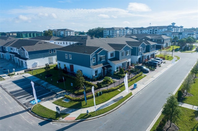 bird's eye view with a residential view