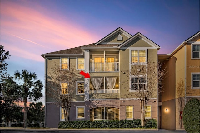 view of front of home featuring stucco siding