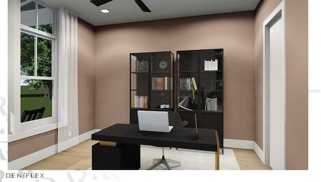 166 Hammock Preserve Loop, Winter Garden, FL 34787 - office area with wood finished floors and ceiling fan