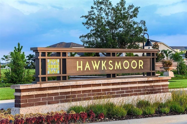 view of community sign