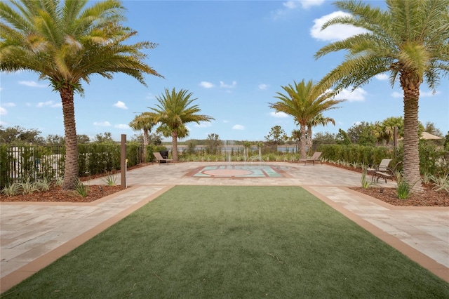 view of yard featuring a patio area and fence