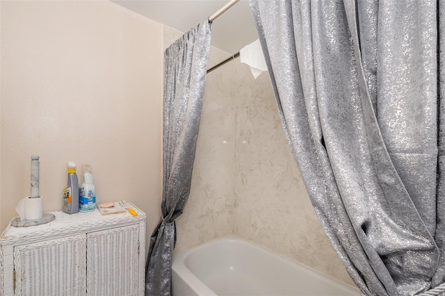 bathroom featuring shower / bath combination with curtain