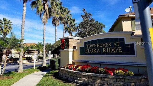 view of community sign