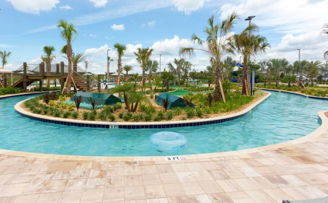 community pool with stairs