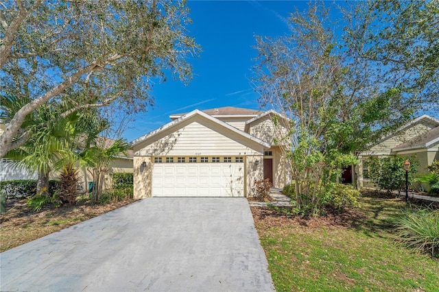 view of front of property with an attached garage and driveway