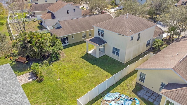 drone / aerial view with a residential view