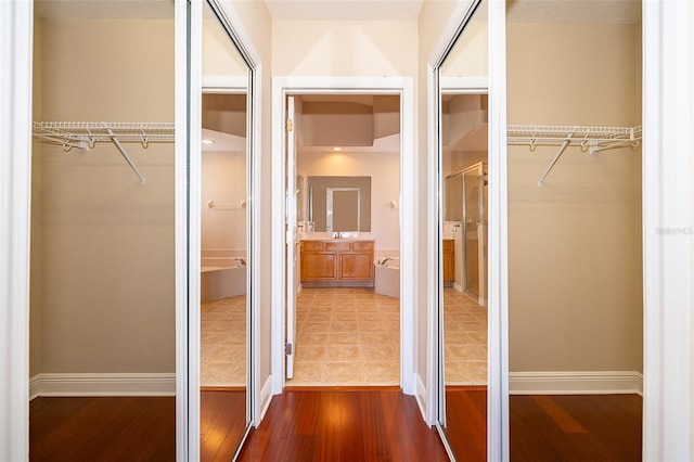 closet featuring a sink