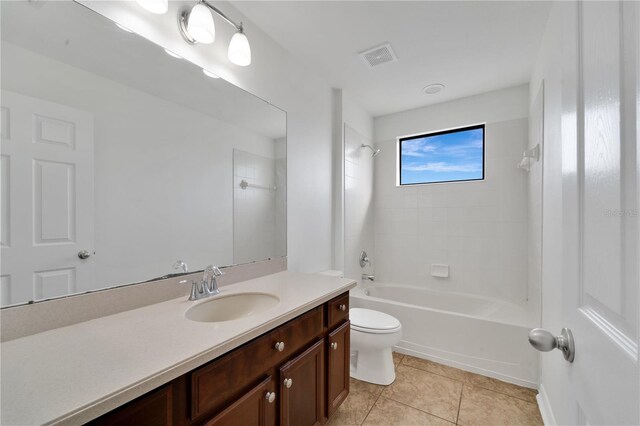 7108 Harvest Glen Ln, Riverview, FL 33578 - full bath with vanity, toilet, shower / washtub combination, and tile patterned flooring