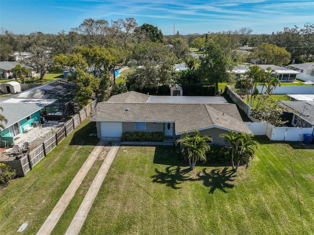 bird's eye view with a residential view