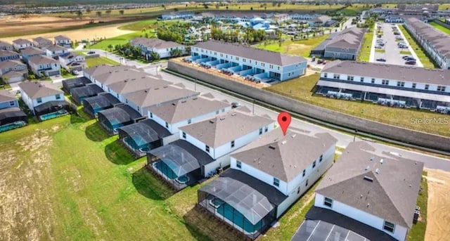 aerial view with a residential view