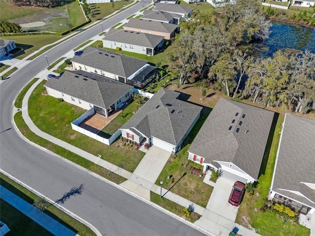 drone / aerial view with a residential view