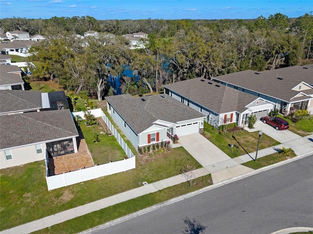 bird's eye view with a residential view