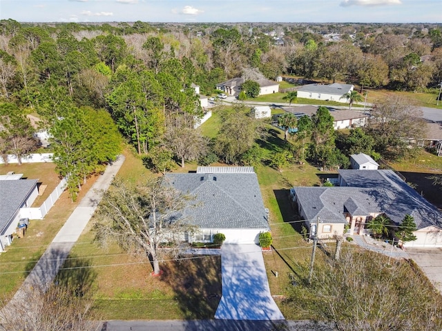 aerial view with a residential view