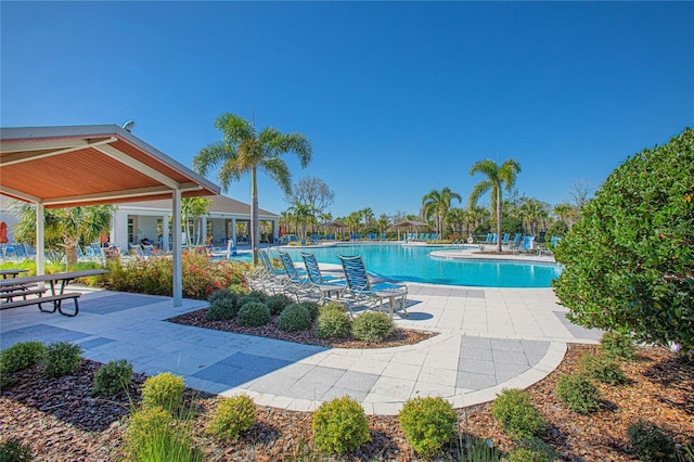 pool featuring a patio