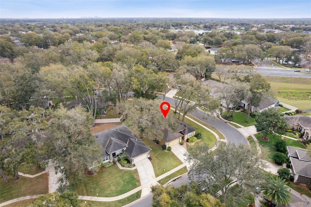 aerial view with a residential view