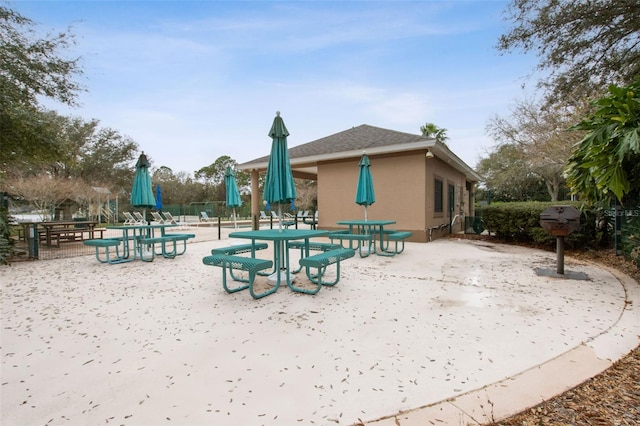 view of community featuring a patio area