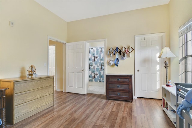 bedroom featuring light wood-type flooring