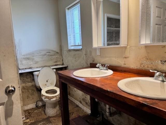 full bath with toilet and a sink