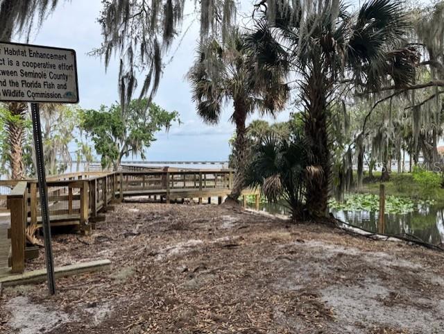 view of yard with a water view