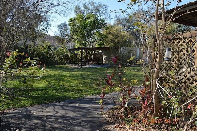 view of yard featuring a fenced backyard and a patio