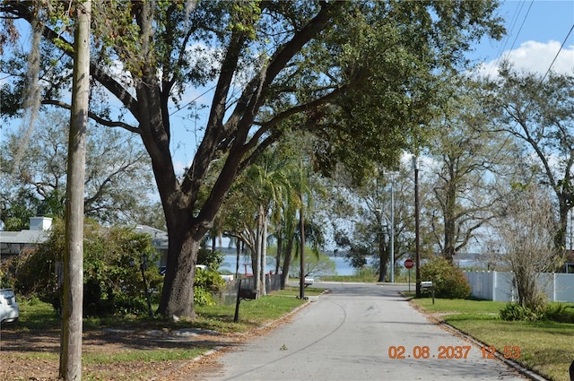 view of road with traffic signs