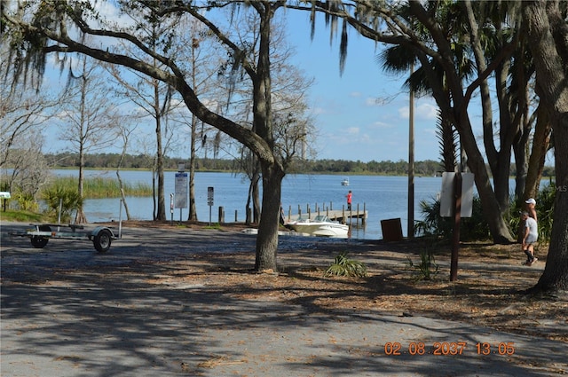 exterior space with a boat dock