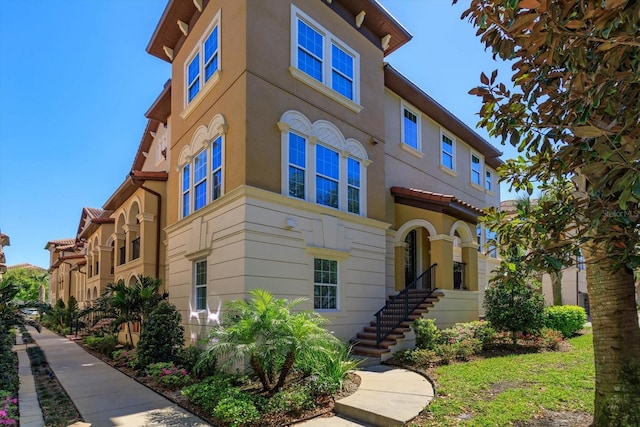 view of front of home with stucco siding