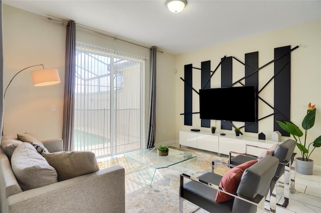 living room with baseboards