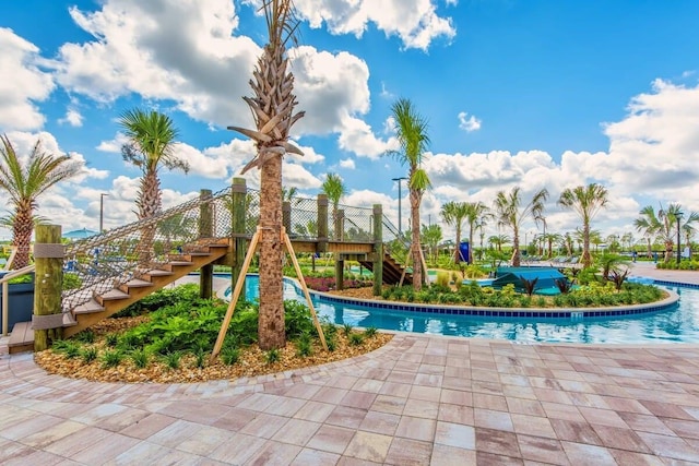 pool featuring stairway