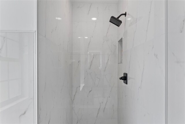 details with a marble finish shower