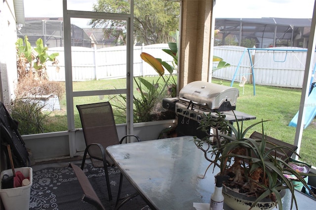 view of sunroom / solarium