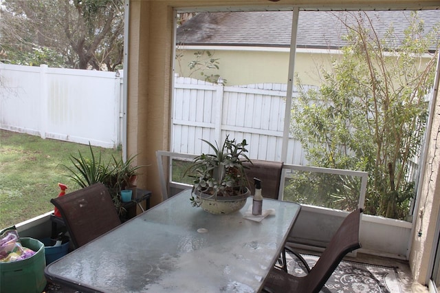 view of sunroom / solarium