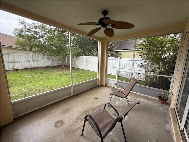 536 Dunoon St, Ocoee, FL 34761 - unfurnished sunroom with a ceiling fan