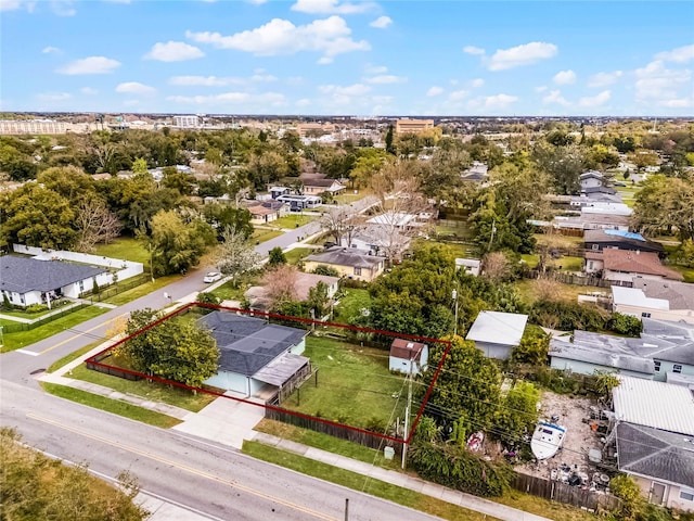 bird's eye view with a residential view